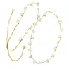 Collier vanessa simon Nacre baroque fil moutarde