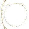 Collier vanessa simon Nacre baroque fil moutarde