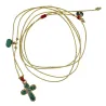 Collier Croix Émaillée Malachite – Bijou d’Exception Vanessa Simon
