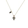 Collier Croix sur cordon Or – Onyx