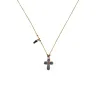 Collier Croix Émaillée Lapis lazuli – Bijou d’Exception Vanessa Simon