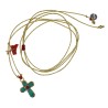 Collier Croix Émaillée turquoise – Bijou d’Exception Vanessa Simon