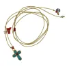 Collier Croix Émaillée turquoise – Bijou d’Exception Vanessa Simon