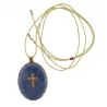 Collier Médaillon Croix Lapis Lazuli Émaillé Or – Fait Main | Vanessa Simon