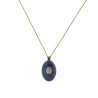 Collier Médaillon Croix Lapis Lazuli Émaillé Or – Fait Main | Vanessa Simon