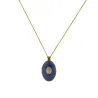 Collier Médaillon Croix Lapis Lazuli Émaillé Or – Fait Main | Vanessa Simon