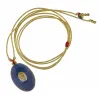 Collier Médaillon Croix Lapis Lazuli Émaillé Or – Fait Main | Vanessa Simon