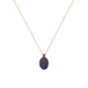 Collier Médaillon Croix Lapis Lazuli Émaillé Or – Fait Main | Vanessa Simon