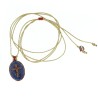 Collier Médaillon Croix Lapis Lazuli Émaillé Or – Fait Main | Vanessa Simon