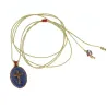 Collier Médaillon Croix Lapis Lazuli Émaillé Or – Fait Main | Vanessa Simon