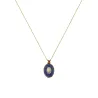 Collier Médaillon Croix Lapis Lazuli Émaillé Or – Fait Main | Vanessa Simon