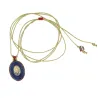 Collier Médaillon Croix Lapis Lazuli Émaillé Or – Fait Main | Vanessa Simon