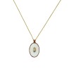 Collier médaillon madone MM émaillé blanc sur fil or