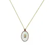 Collier médaillon madone MM émaillé blanc sur fil or