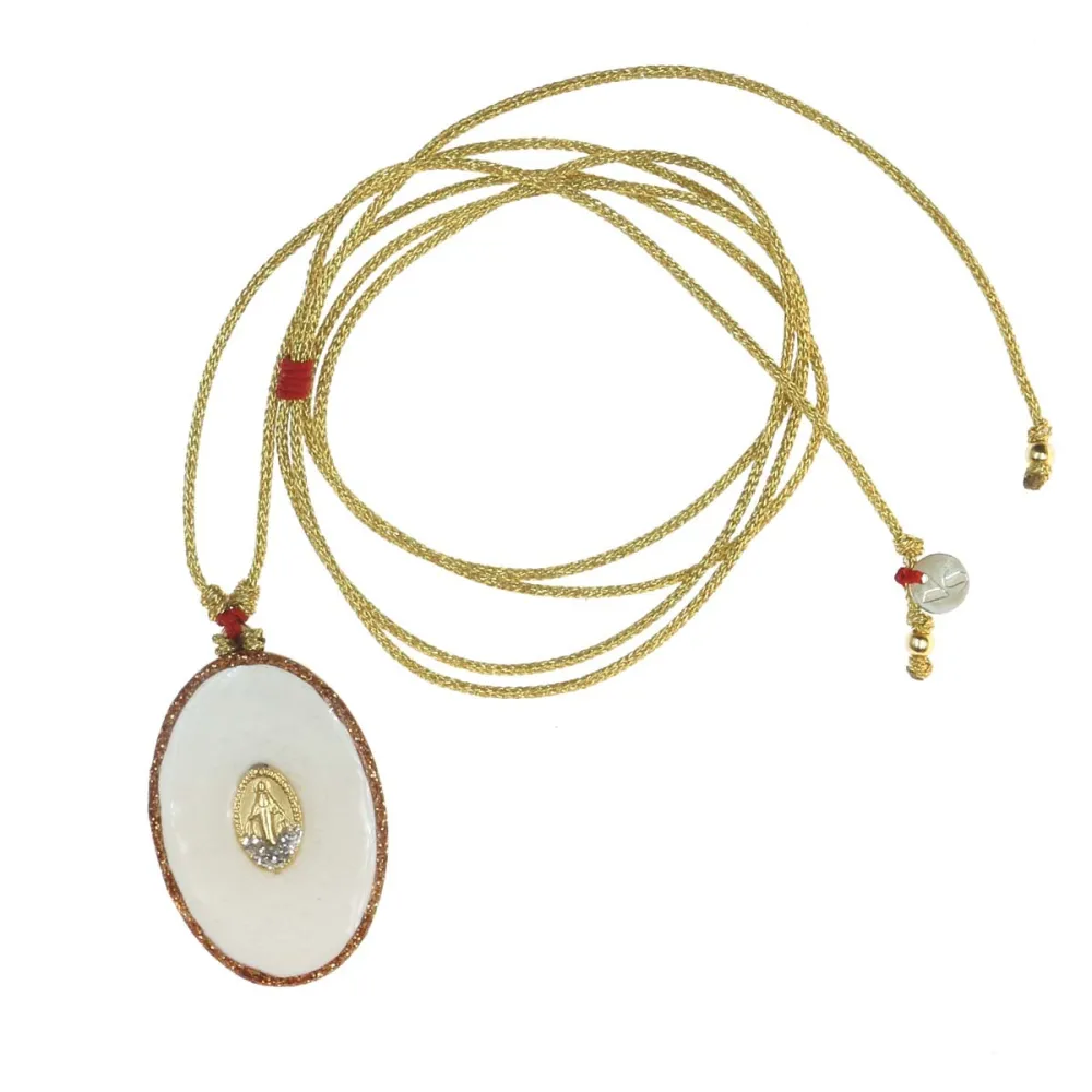 Collier Médaillon Croix Lapis Lazuli Émaillé Or – Fait Main | Vanessa Simon