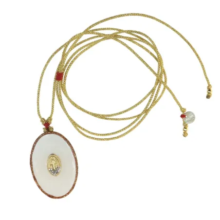 Collier Médaillon Croix Lapis Lazuli Émaillé Or – Fait Main | Vanessa Simon