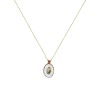 Collier médaillon madone PM émaillé blanc sur fil or