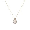 Collier médaillon croix PM émaillé blanc sur fil or