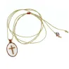 Collier Médaillon Croix Lapis Lazuli Émaillé Or – Fait Main | Vanessa Simon