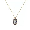 Collier médaillon MM camé sur lapis-lazuli fil or, Vanessa simon