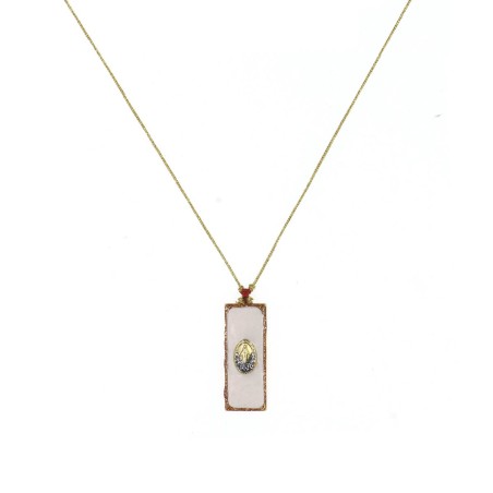 Collier Médaillon Croix Lapis Lazuli Émaillé Or – Fait Main | Vanessa Simon