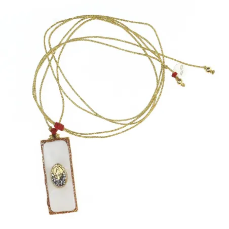 Collier Médaillon Croix Lapis Lazuli Émaillé Or – Fait Main | Vanessa Simon