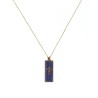 Collier barrette croix émaillé lapis lazuli sur fil or vanessa simon