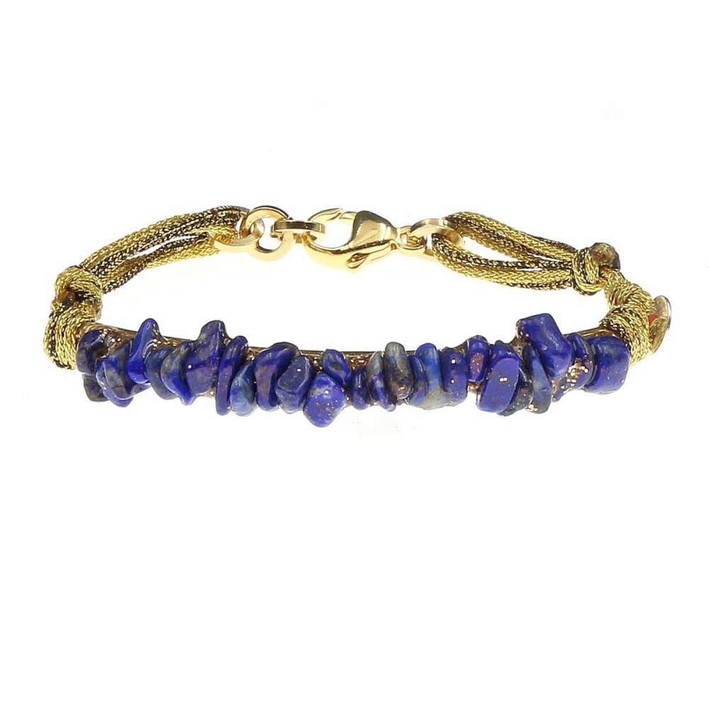 Bracelet demi-jonc lapis lazuli réglable