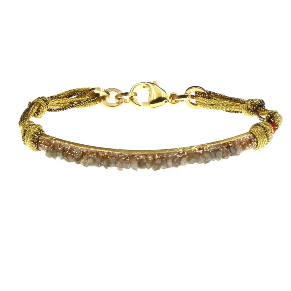 Bracelet demi-jonc diamant brut réglable