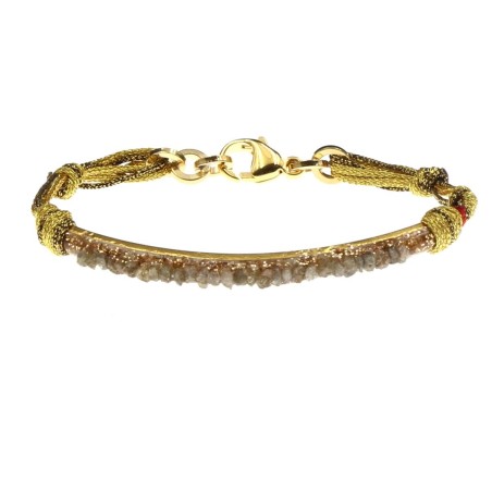 Bracelet demi-jonc diamant brut réglable