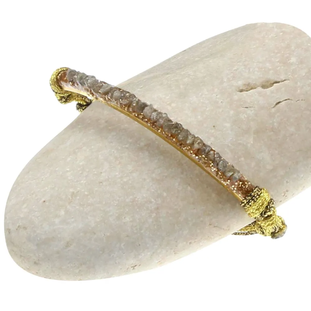 Bracelet demi-jonc diamant brut réglable
