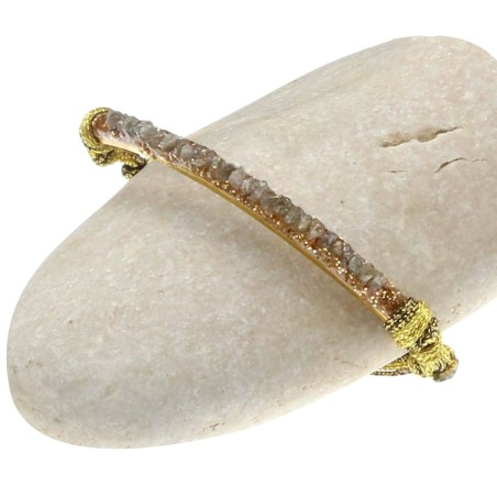 Bracelet demi-jonc diamant brut réglable