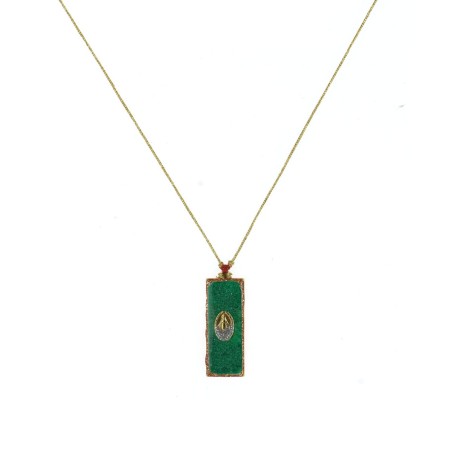 Collier Médaillon Croix Lapis Lazuli Émaillé Or – Fait Main | Vanessa Simon