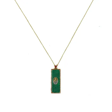 Collier Médaillon Croix Lapis Lazuli Émaillé Or – Fait Main | Vanessa Simon