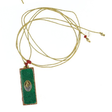Collier Médaillon Croix Lapis Lazuli Émaillé Or – Fait Main | Vanessa Simon
