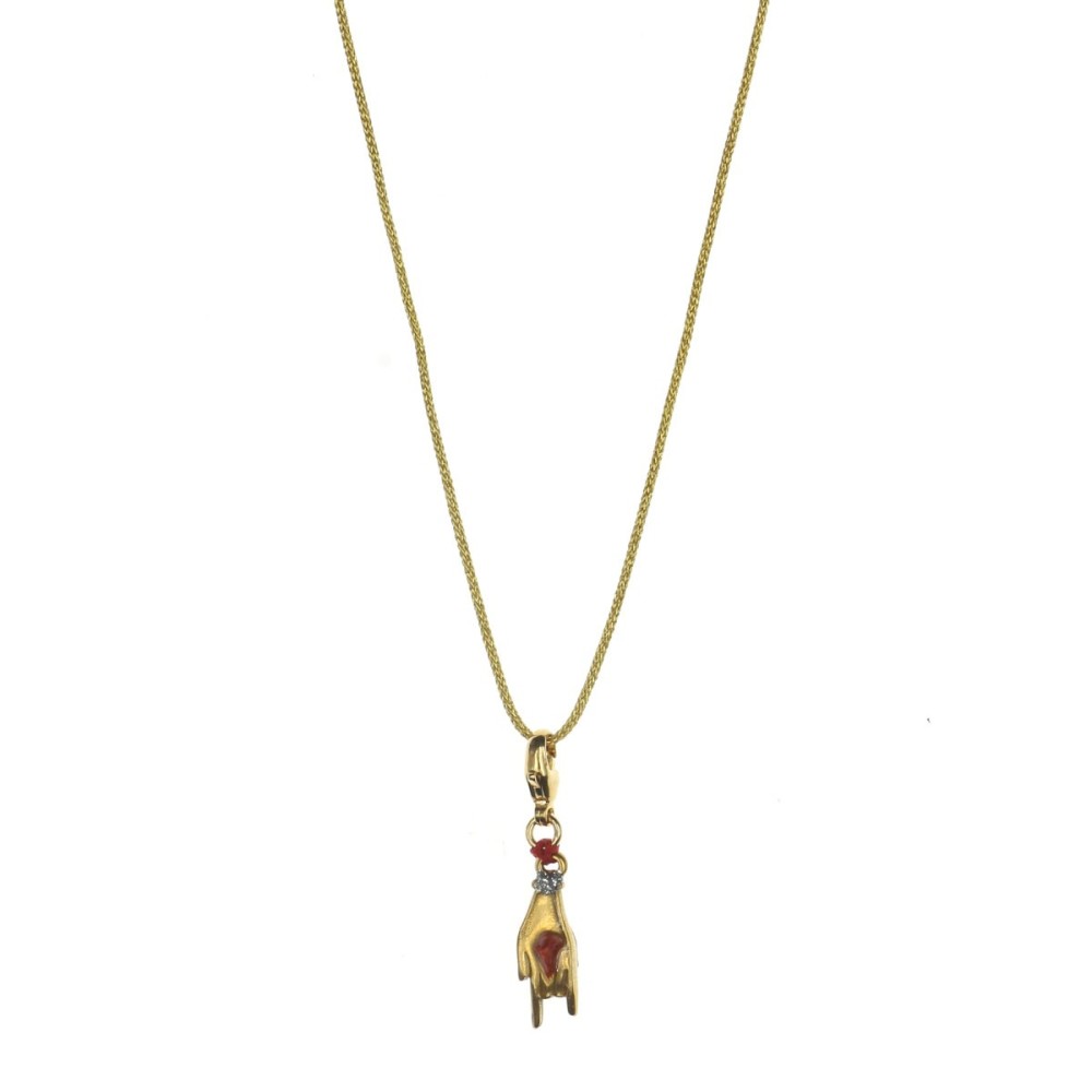 Charm Mano cortuno avec incrustation coraili vanessa simon