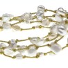 Collier en pierres naturelles Nacre baroque. Peut se porter en ras de cou ou sautoir selon votre envie  en bracelet 3 tours poig