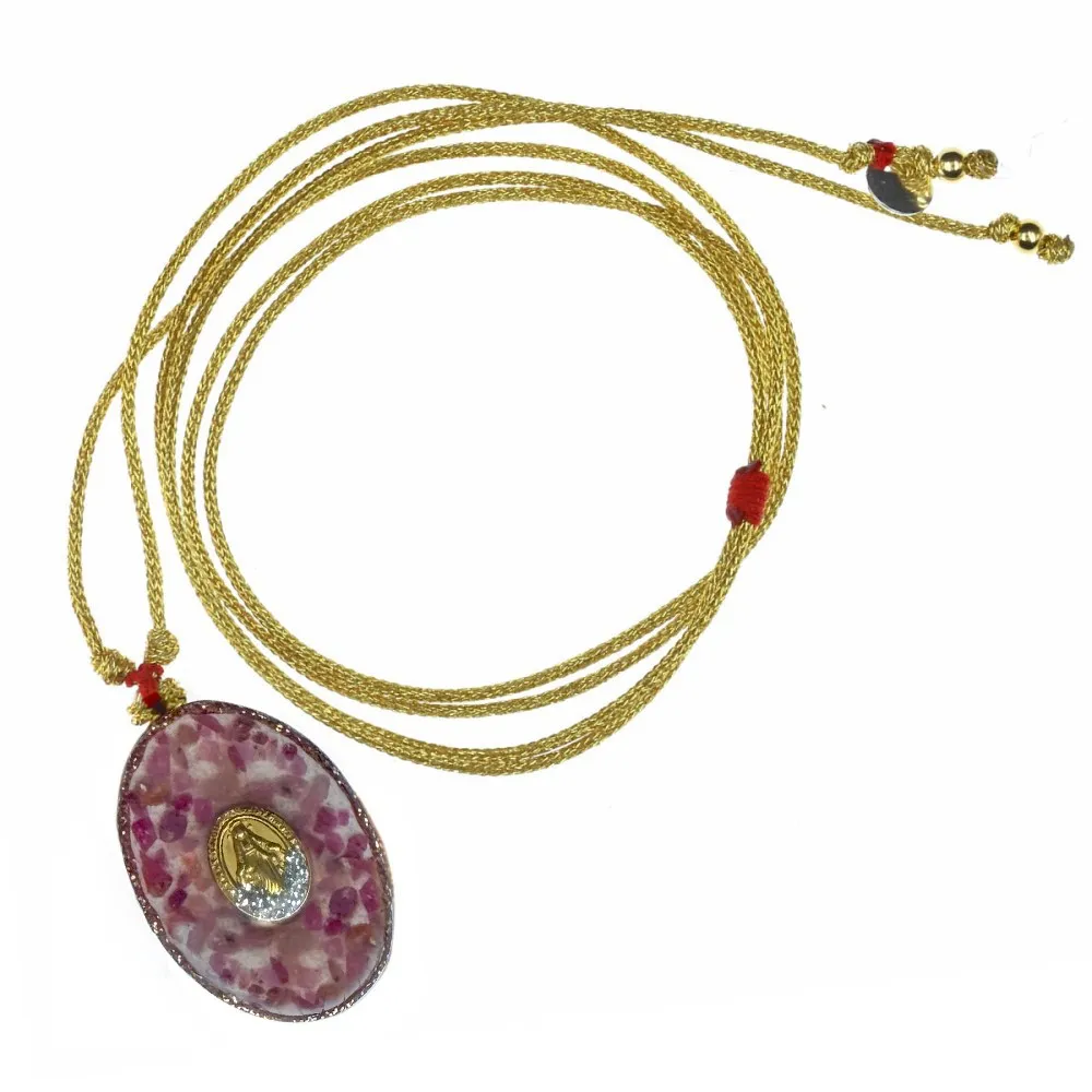 Collier Médaillon Croix Lapis Lazuli Émaillé Or – Fait Main | Vanessa Simon
