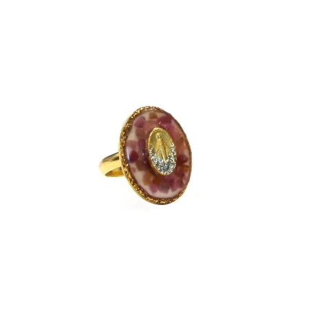 Bague Madone Lapis Lazuli Émaillée – Plaqué Or 18K vanessa-simon