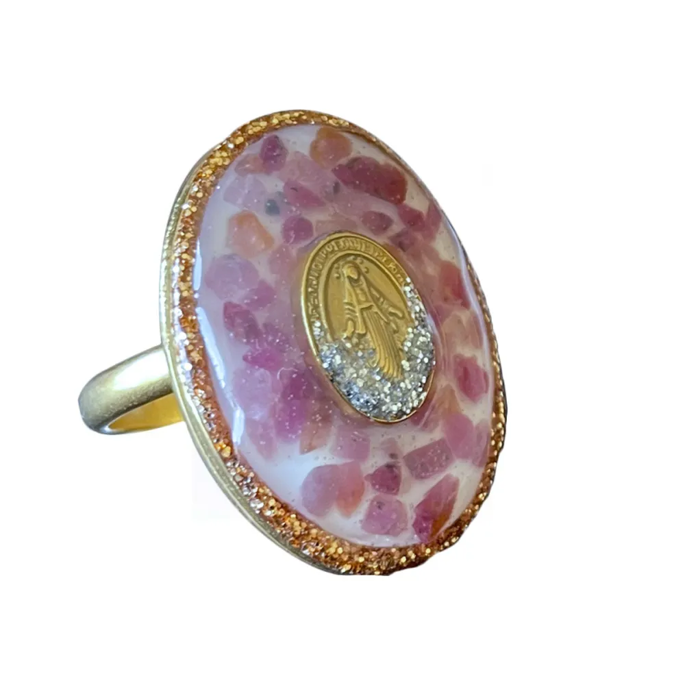 Bague Madone Lapis Lazuli Émaillée – Plaqué Or 18K vanessa-simon