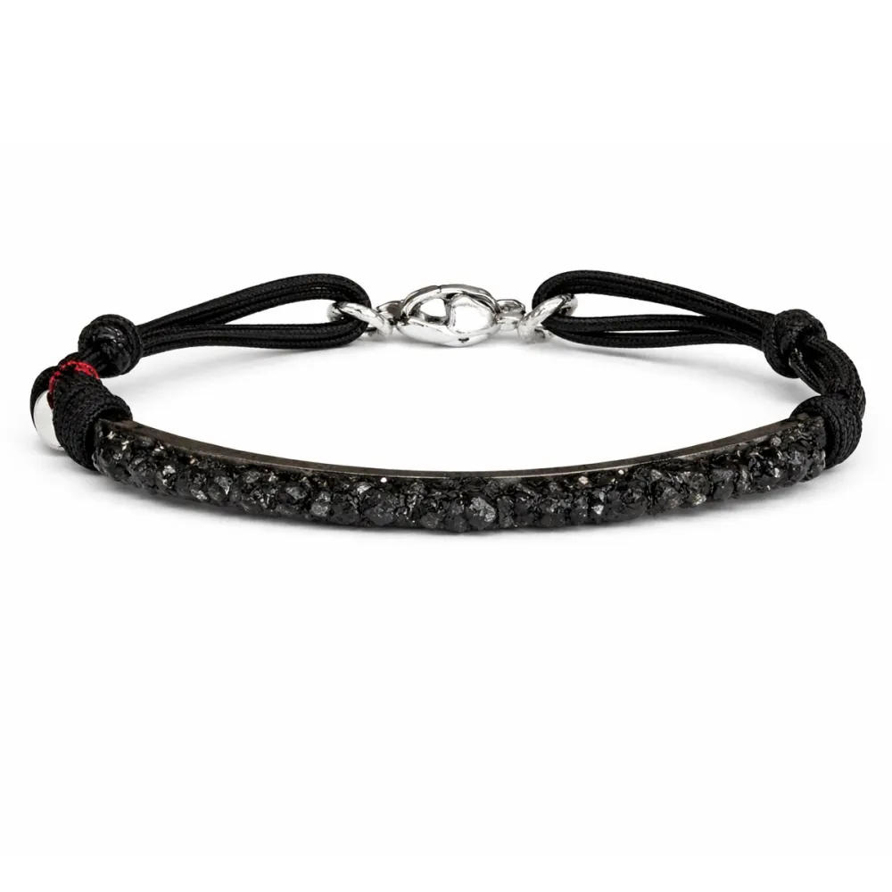 bracelet homme Demi-jonc diamant brut noir