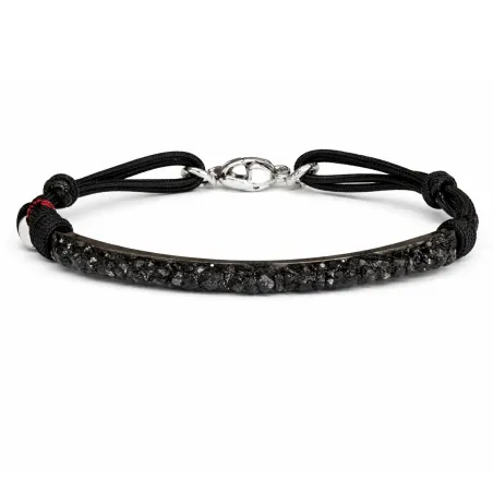 bracelet homme Demi-jonc diamant brut noir