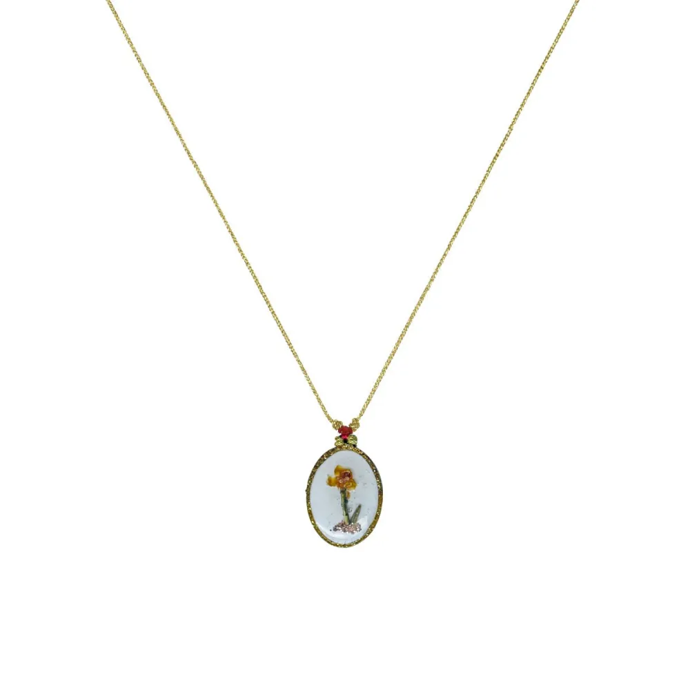 Collier Médaillon Solo d'oru sur fil or – Fait Main | Vanessa Simon