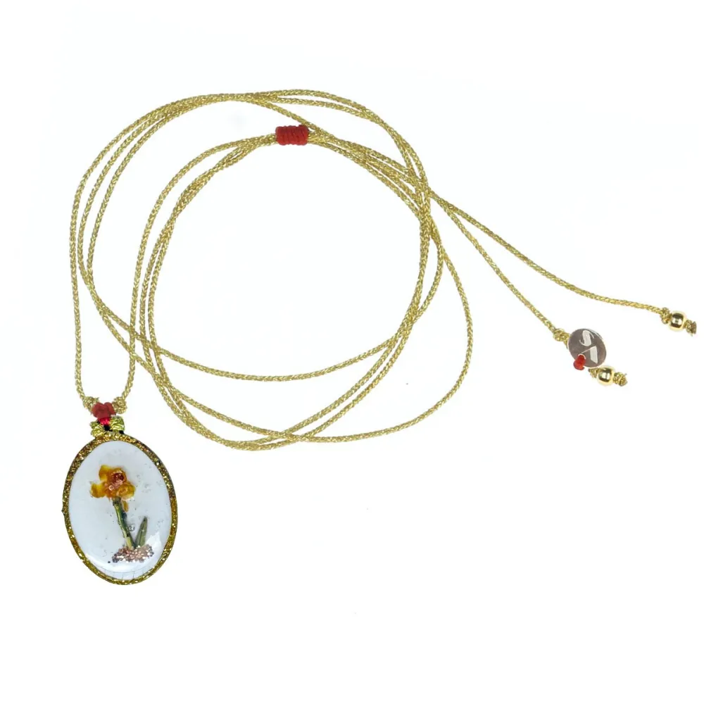 Collier Médaillon Solo d'oru sur fil or – Fait Main | Vanessa Simon