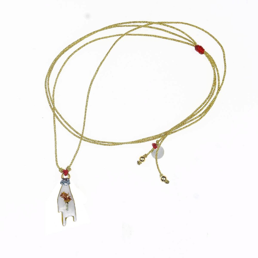 Collier Médaillon Solo d'oru sur fil or – Fait Main | Vanessa Simon