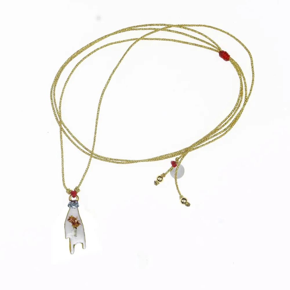 Collier Médaillon Solo d'oru sur fil or – Fait Main | Vanessa Simon
