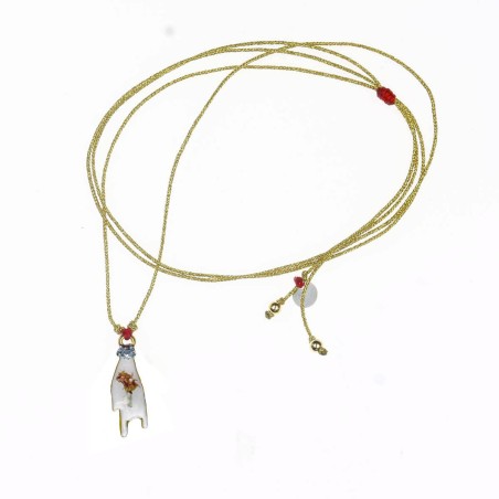 Collier Médaillon Solo d'oru sur fil or – Fait Main | Vanessa Simon