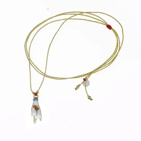 Collier Médaillon Solo d'oru sur fil or – Fait Main | Vanessa Simon