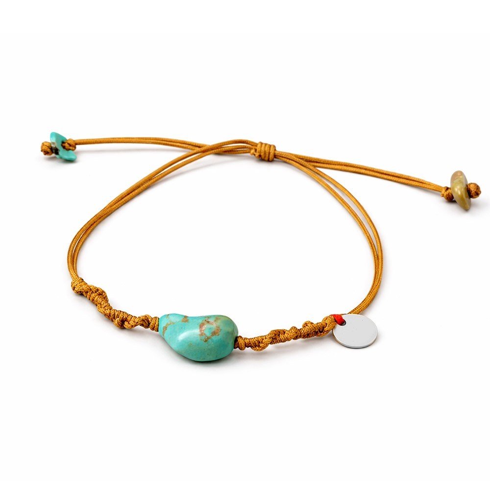 Bracelet Turquoise fil moutarde