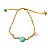 Bracelet avec pierre Turquoise fil moutarde